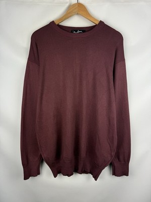 Barbour D812 Cotton Rich Crew Neck Sweater Pullover Size C40 / 102 Cm Burgundy 