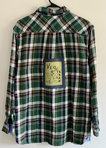 Up-cycled Flannel w/Handmade Patch