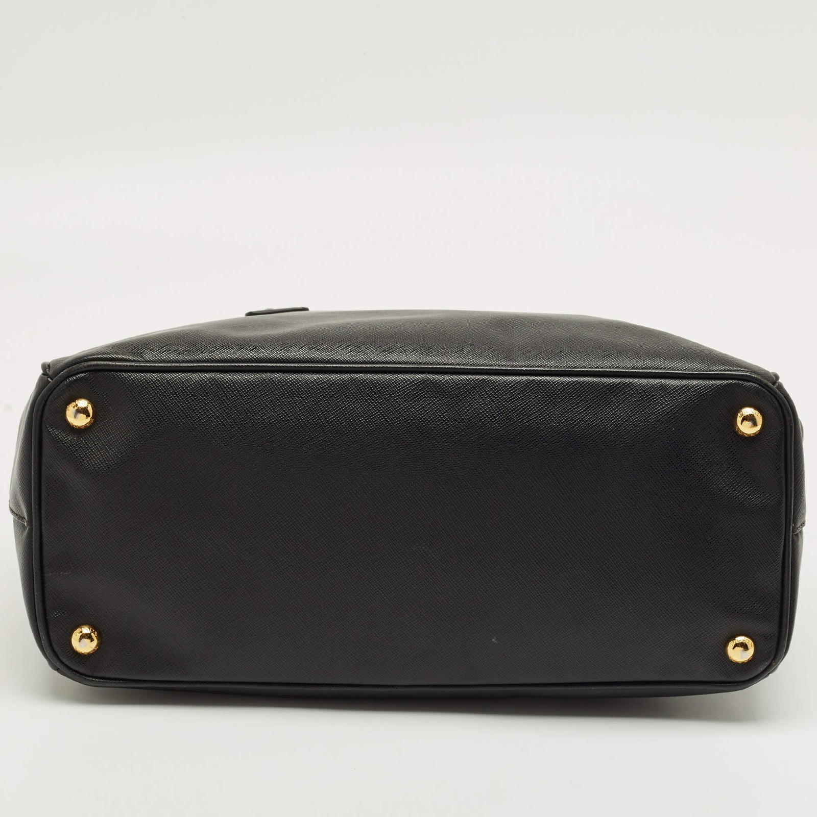 Prada Black Saffino Leather Medium Double Zip Tote thumbnail 9