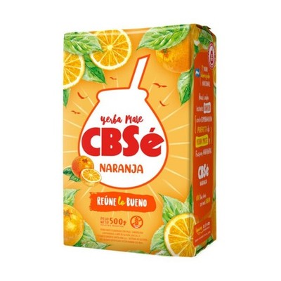 2 Packs Yerba Mate  CBS''E Sabor Naranja X 500 Gramos.