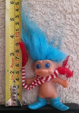 Russ Christmas Troll With Blue Hair And Eyes With Scarf