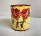 EUC DERUTA Italy Hand Painted Mug Yellow Red Flower Poppy Pottery Cup Signed — photo 5
