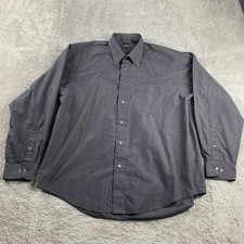 Arrow Dress Shirt Mens Medium Black Wrinkle Free Button Up
