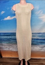 Nwt Cupshe Women's Swimsuit Cover Up Size Medium Beige Color.