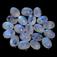 Lote de 20 piedras preciosas cabujón ovalado piedra lunar arco iris natural 14X10X4 mm UGL-1
