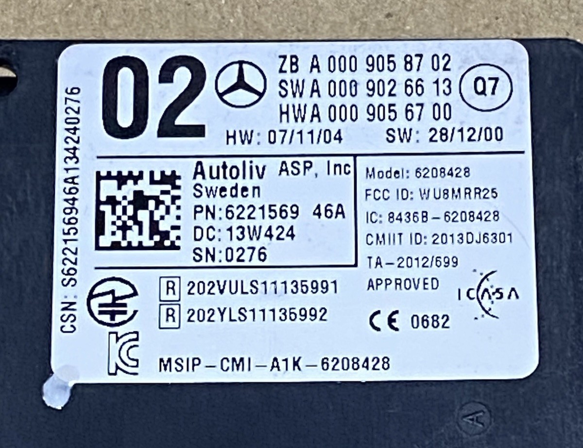 Mercedes Genuine Radar Sensor A0009058702 | eBay Mercedes Genuine Radar Sensor A0009058702 | eBay