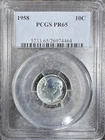 1958 PR65 Roosevelt Silver Dime,  10C Coin, 25C Combined Shipping
