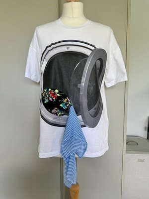 Christopher Kane Womens Washing Machine Print T Shirt White Made In Italy Size S