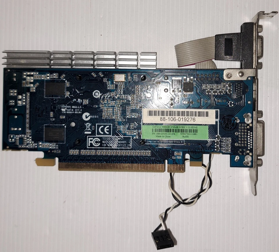 Scheda video NVIDIA GeForce 9300GE 256MB connettori HDMI VGA DVI - Immagine 2 di 3