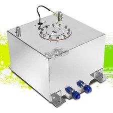5 GALLON/18.8L LIGHTWEIGHT POLISHED ALUMINUM GAS FUEL CELL TANK+SENDER 12X12X8"