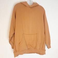 Aerie Sweatshirt Women Medium Hoodie Distressed Oversized Orange Ribbed Pullover