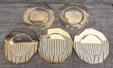 Robbe & Berking Alt-Spaten – 5 versilberte Platzteller – achteckig – Ø 28,5 cm