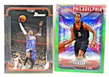 Allen Iverson 2003 Bowman ROOKIE & STARS #10 + 2024-25 GREEN CHROME REFRACTOR