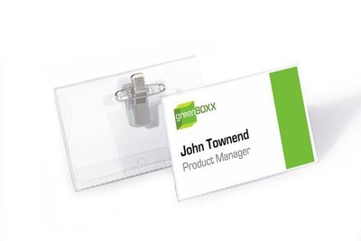 Durable 810119 Pvc Combi Clip Name Badge ~E~