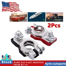 2PCS Car Battery Terminal Clamp Connectors Positive Negative Release Disconnect