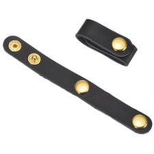 2Pcs Leather Handbag Strap Shortener, Top Handle Keeper for Handbag Black
