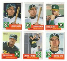 2002 Topps Heritage w/ SPs + Night Variation - OAKLAND ATHLETICS / AS Team Set