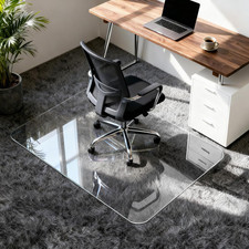 Glass Chair Mat for Carpet, 32"X48" Tempered Glass Office Chair Mat