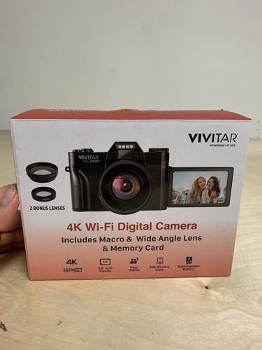 VIVITAR VEC XX100 4K WIFI DIGITAL CAMERA Rechargeable 2 Lenses USED