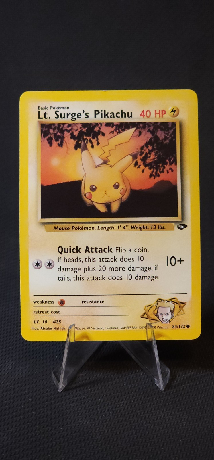 Pokemon Lt. Surge's Pikachu 84/132 Gym Challenge Regular NM
