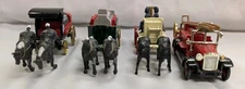 Vintage Horse Drawn Wagons (5) Metal, Polarine, Standard Oil, Chevron & Lledo