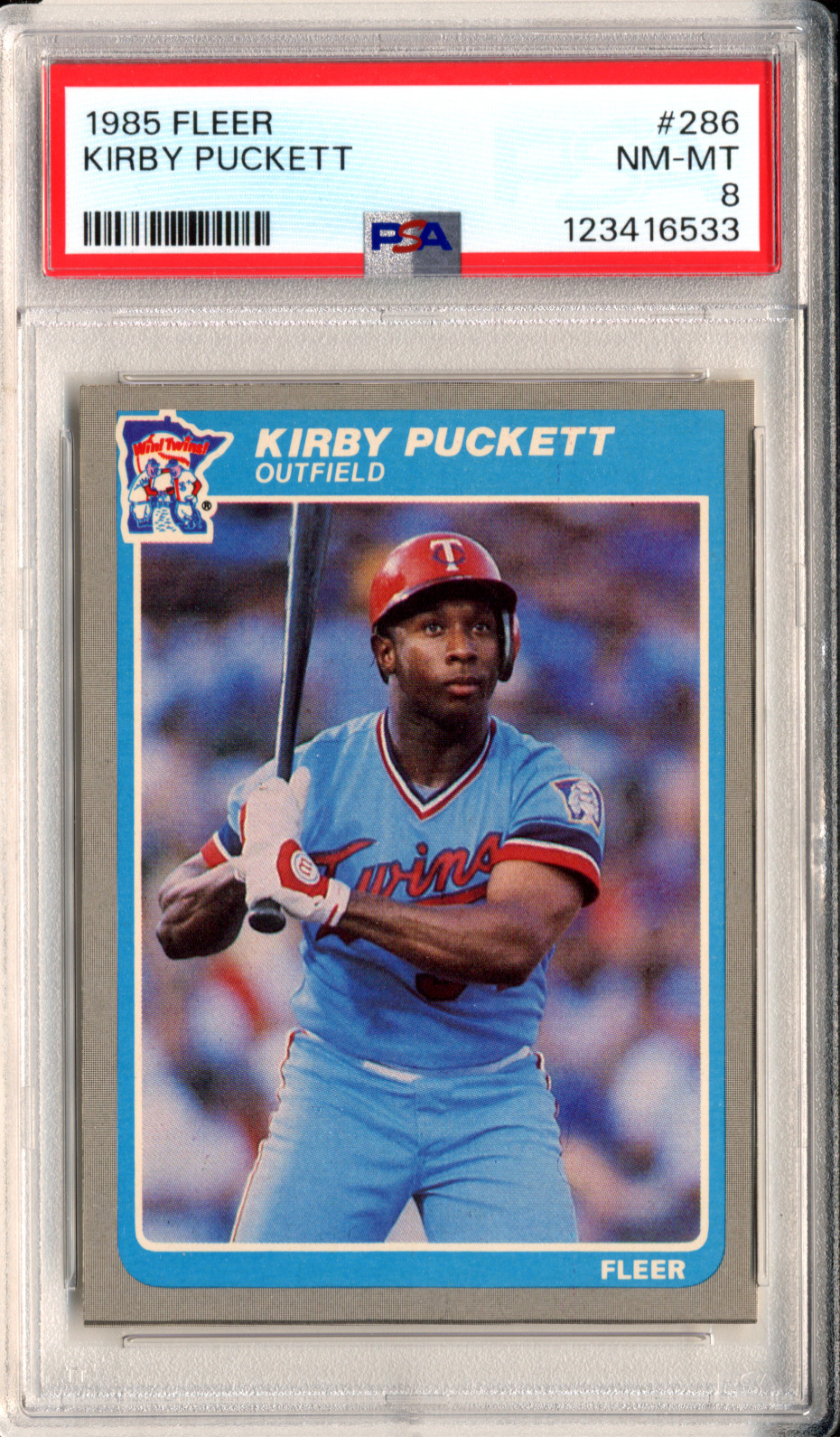 1985 Fleer Kirby Puckett RC #286 PSA 8 MINT HOF TWINS