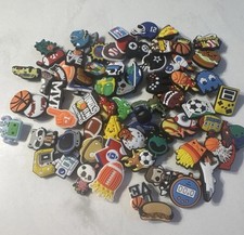 Shoe Charms Lot Of 68, Unisex, Sports, Food, Space, Gamers, Jeeps, Etc NOB