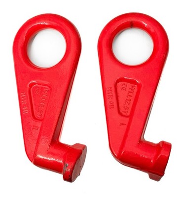 12.5T Shipping Container Lifting Hooks 45° Left & Right Lugs Heavy Duty PAIR