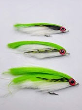 Hand Tied 4" Streamer Fly  Chartreuse Baitfish Deceiver  Bass TroutFishing Qty 6