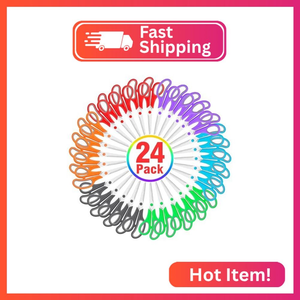 24 Packs Scissors Bulk, 8 Inch Scissors All Purpose Sharp Sewing Fabric Shears f