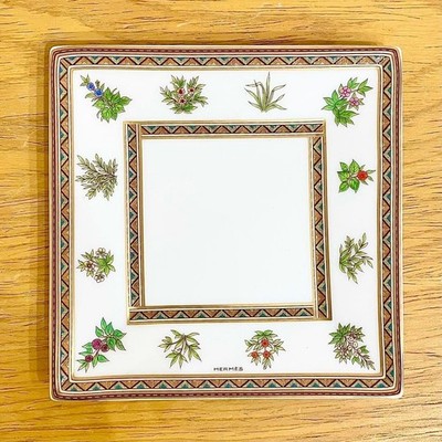 HERMES Cheval d'Orient Square Trinket Tray 11cm Ring Plate | eBay