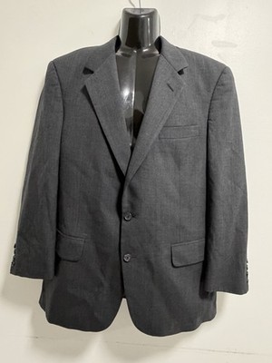 Vintage Burberrys Saks Fifth Avenue 100% Wool Blazer Sport Coat Gray Mens Sz 44R