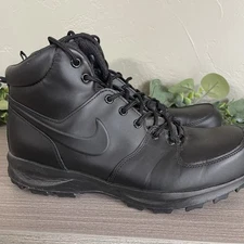 NIKE MANOA LEATHER BOOTS Shoes TACTICAL HIKE SIZE 11.5 Triple Black