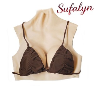 Realistic C Cup Cotton Filled Silicone Breast Forms Breast Plate Fake Boobs
