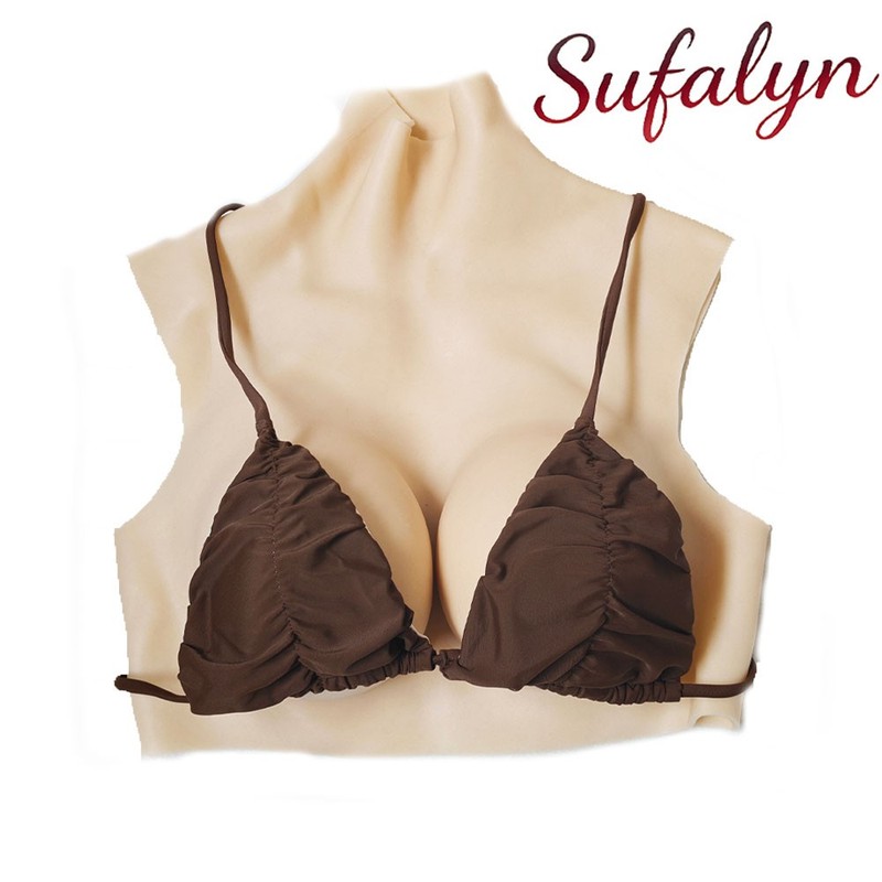 Realistic C Cup Cotton Filled Silicone Breast Forms Breast Plate Fake Boobs