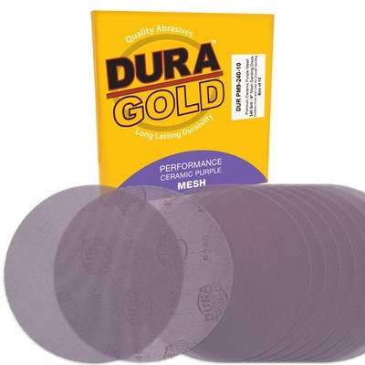 240 Grit 9'' Purple Ceramic Mesh Sanding Discs, Box of 30 - Hook & Loop Sandpaper