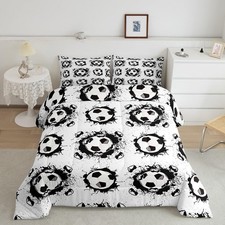 Football Bedding for Twin Bed Soccer Comforter Sets for Boys Girls Ball Game ...