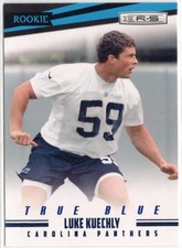 2012 Panini Rookies & Stars True Blue Luke Kuechly Rookie Parallel Card RC #189. rookie card picture