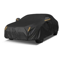 XL Black Waterproof Full Car Cover Outdoor Dust Snow Sun Protection For Sedan