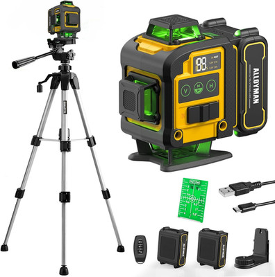 Laser Level with Tripod, 4x360° Self Leveling Laser Level, Green Line Laser 4D