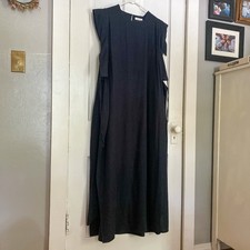 Doen Ash Wrap Dress S Deep Ink Black Raw Silk