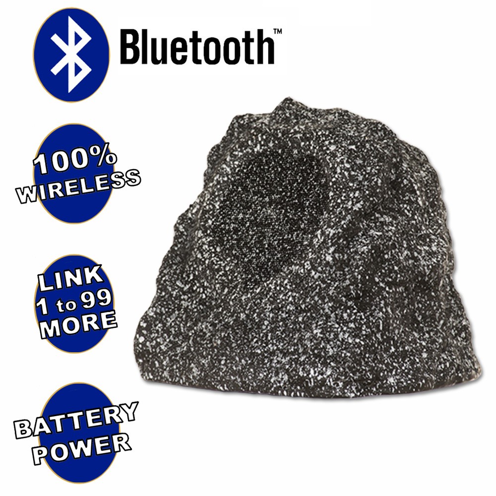 Theater Solutions Wireless 60W Rechargeable Bluetooth Rock Speaker Granite