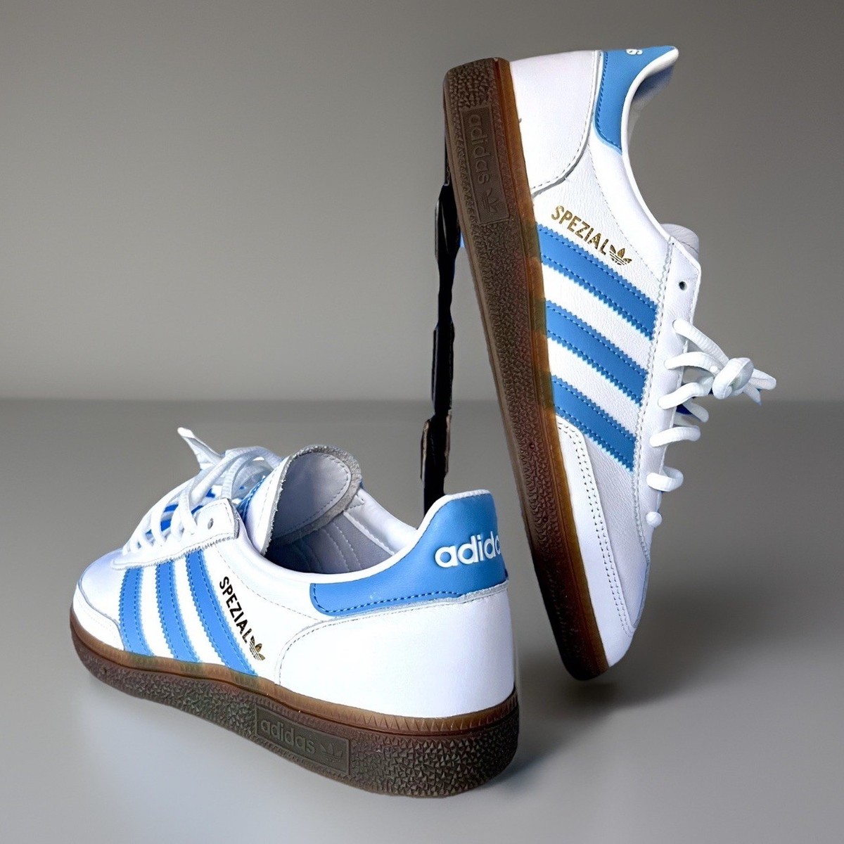 Adidas Handball Spezial Sky Blue White Gum Size 8 Mens Shoes