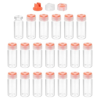 10ml Clear Glass Sample Vials, 20Pcs Small Liquid Bottles, Orange
