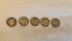 5 Circulated Silver Dimes 1910 S 1916 1917 1917 1918