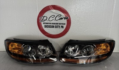  NEW SET NON OEM 07-12 Hyundai Santa Fe Black Projector Headlights