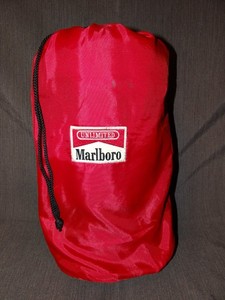 Vintage MARLBORO Unlimited Gear Red Sleeping Bag Roll Up Storage Bag, Miles 90's