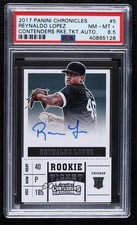 2017 Panini Chronicles Contenders Rookie Ticket Reynaldo Lopez PSA 8.5 Auto tj0