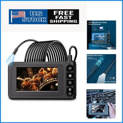 Handheld Snake Camera with 8 LED Lights - Waterproof Borescope for Inspection