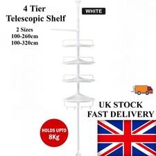 4 Tier Telescopic Bathroom Wall Corner Shelf Rack Shower Caddy Storage Organizer